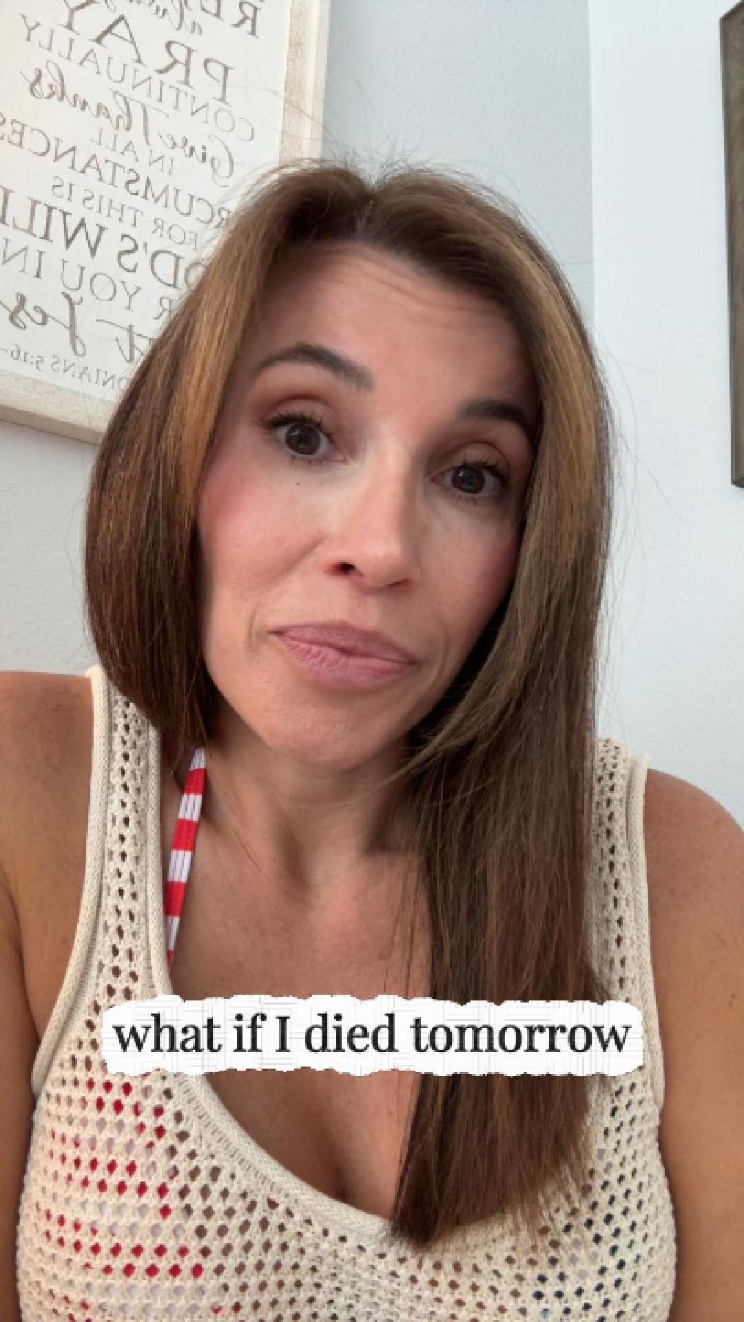 Video still with text: what if I died tomorrow — Care Binder reel.